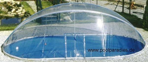 Schwimmbad Cabrio Dome Oval/Achtform für 3,2m x 5,3m Becken