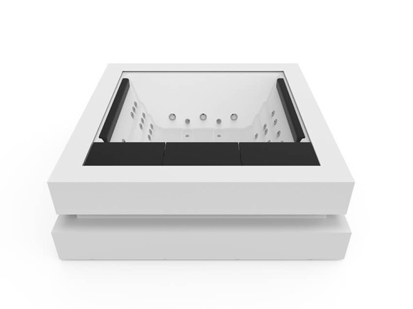 Spa Cube mit weisser Solid Surface Verkleidung